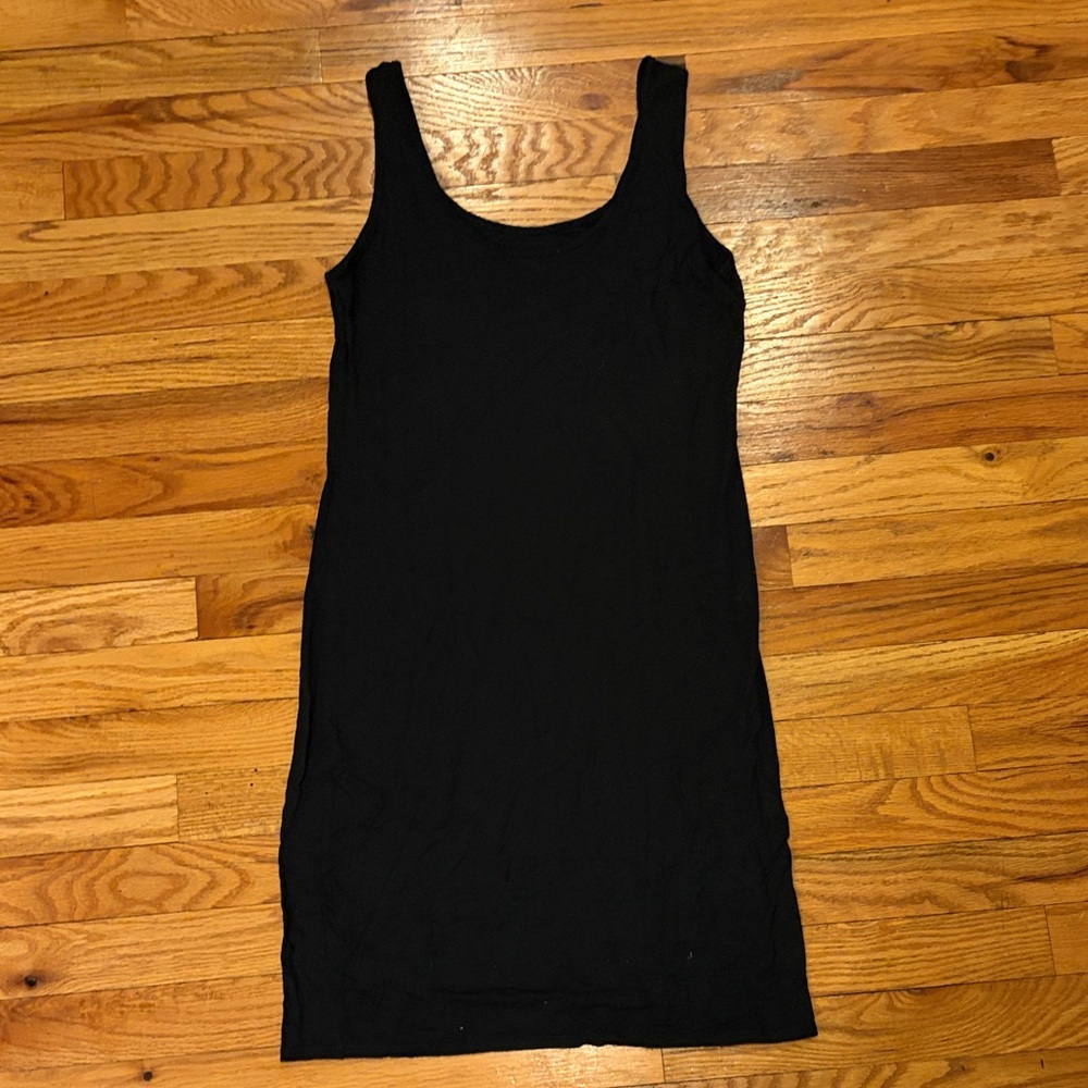 Three Dots Black Viscose Blend Little Black Dress